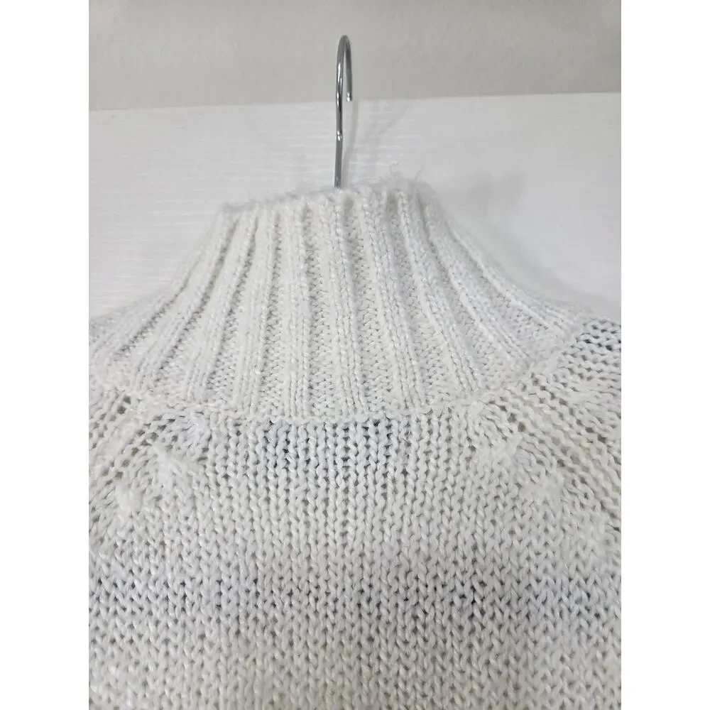 Diane Von Furstenberg White Vintage Chunky Cozy Pullover Sweater, Size Medium - Picture 8 of 11